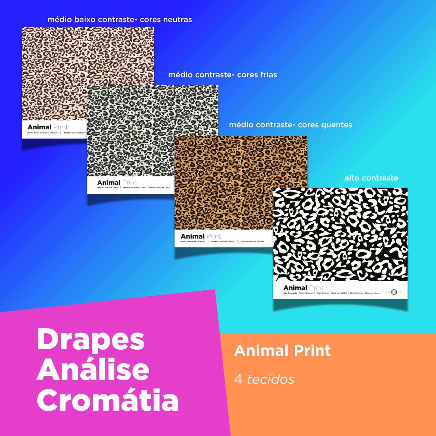 Drapes de Contraste de Estampas Animal Print
