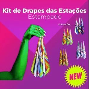 Kit Drapes das Estações Estampado  - 12 Estações