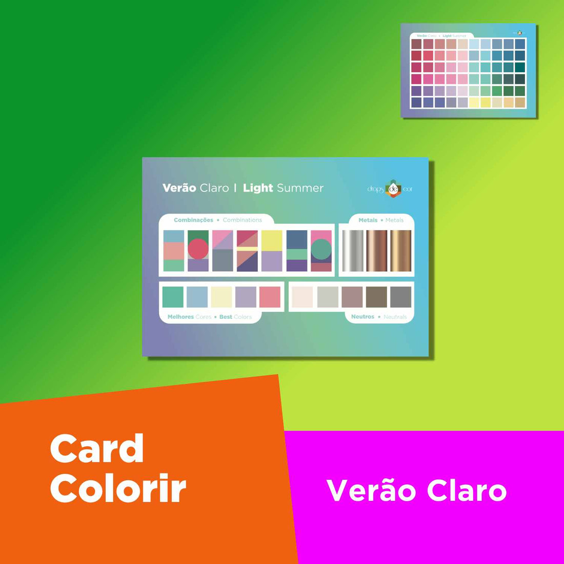 Tarjeta Colorir Verano Claro
