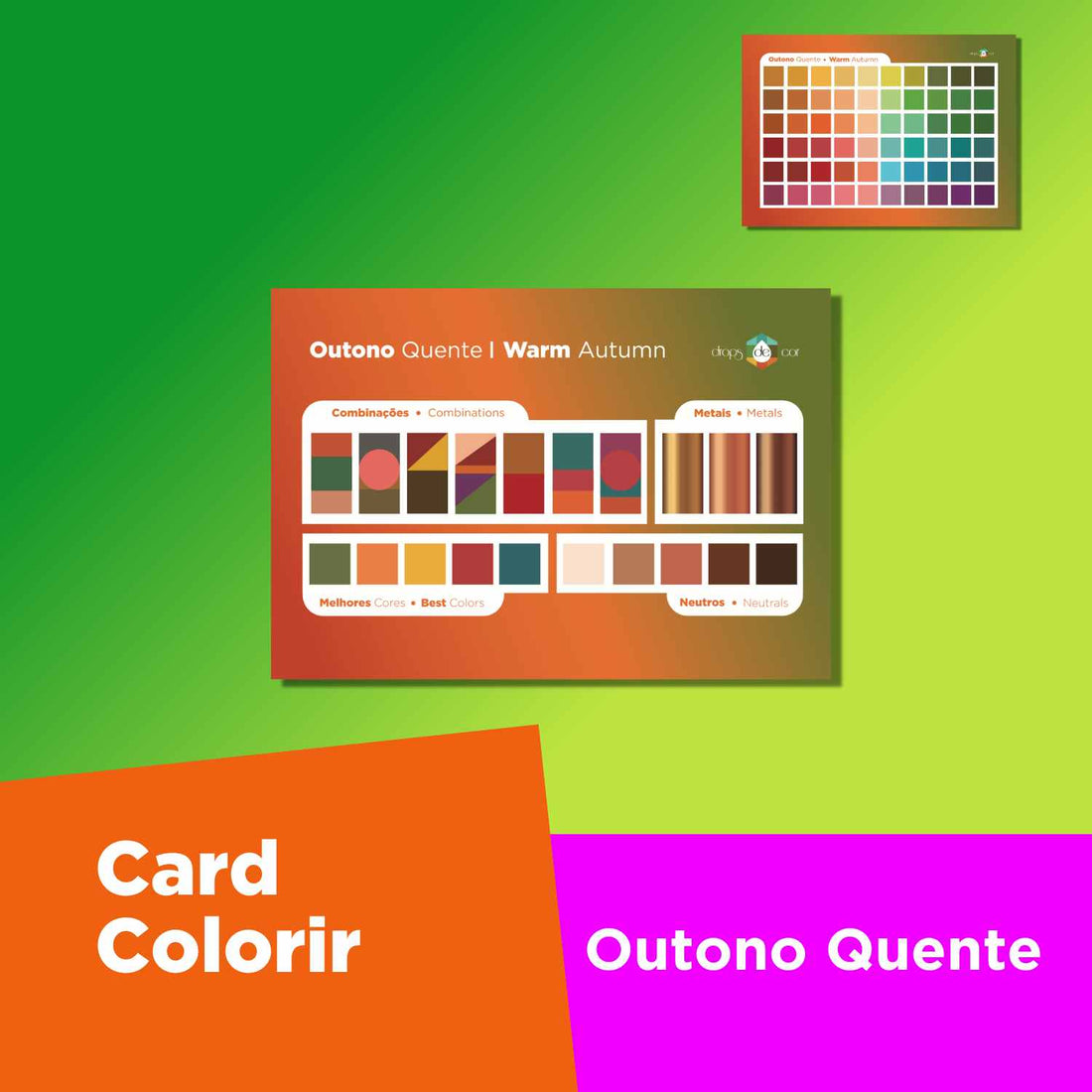 Card ColoRir Outono Quente