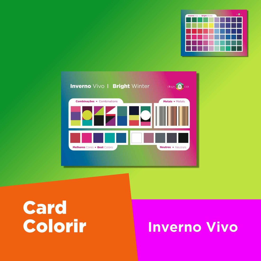 Tarjeta Colorir Vida de invierno