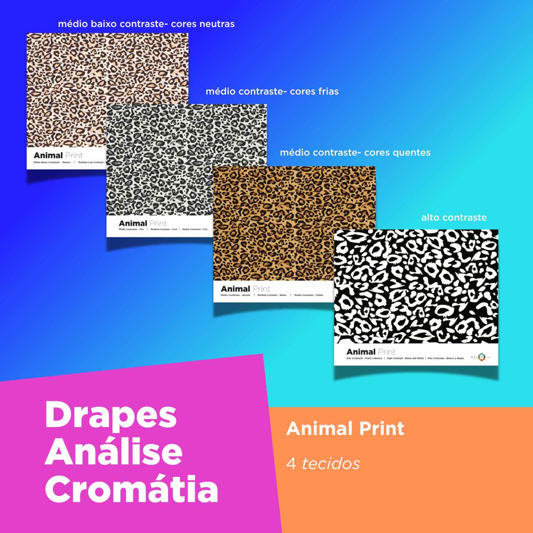 Drapes de Contraste de Estampas Animal Print