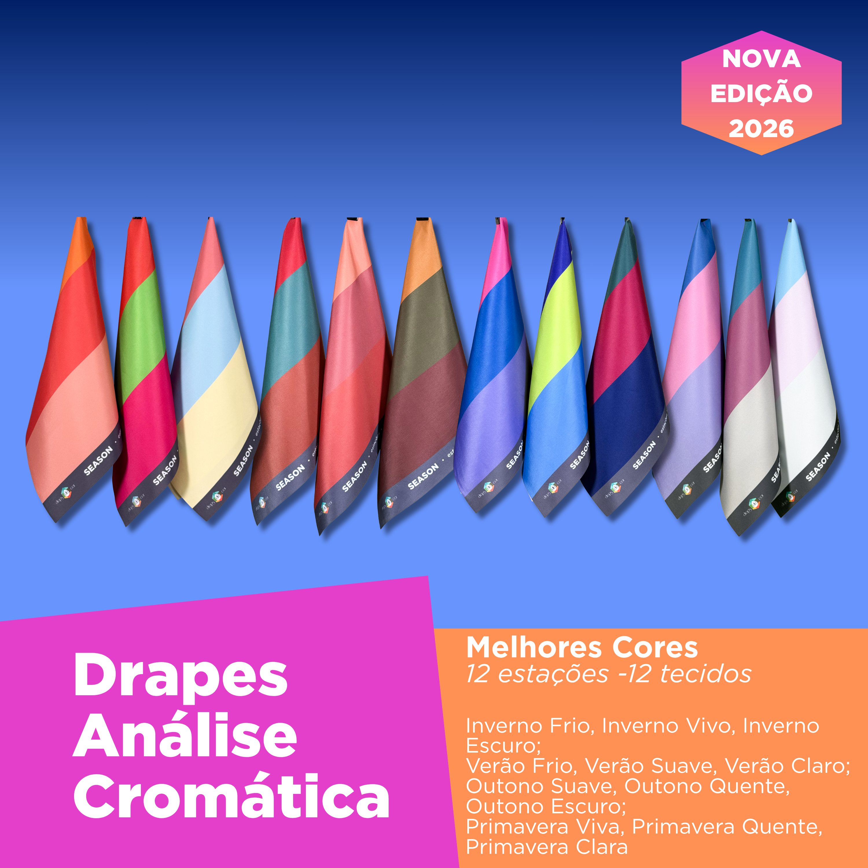 Nova Edição 2026 - Kit Drapes das 12 Estações - Melhores Cores