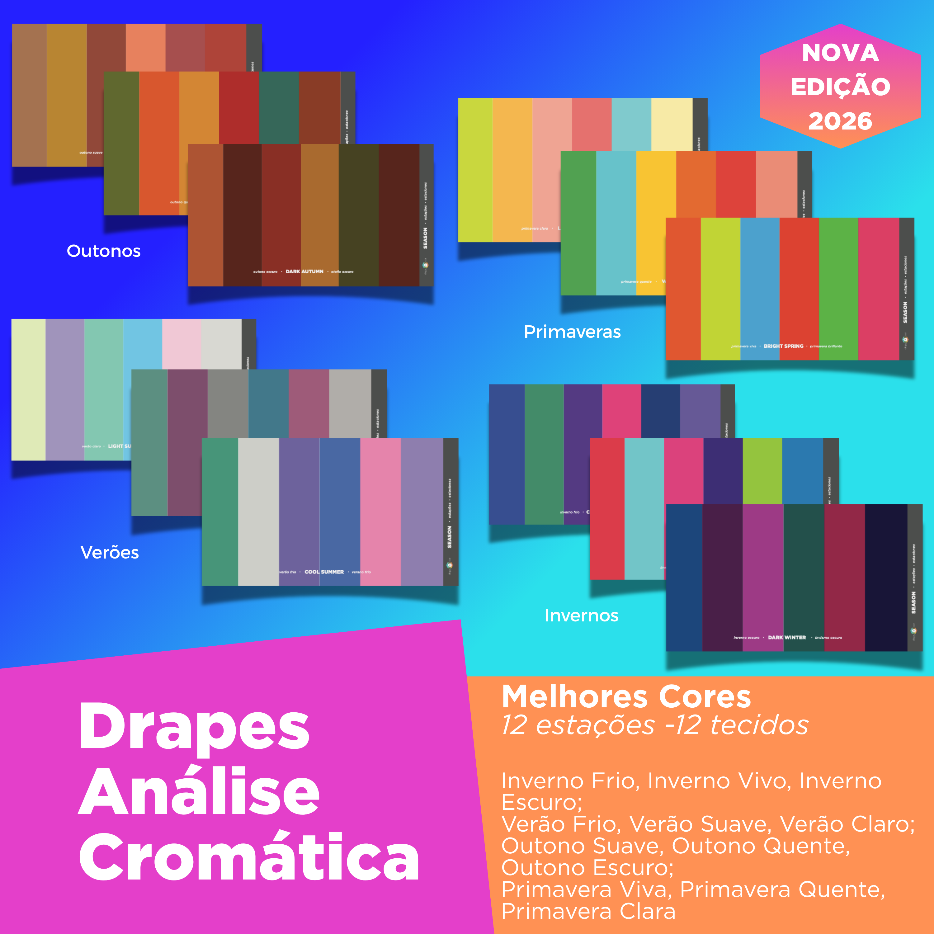 Nova Edição 2026 - Kit Drapes das 12 Estações - Melhores Cores